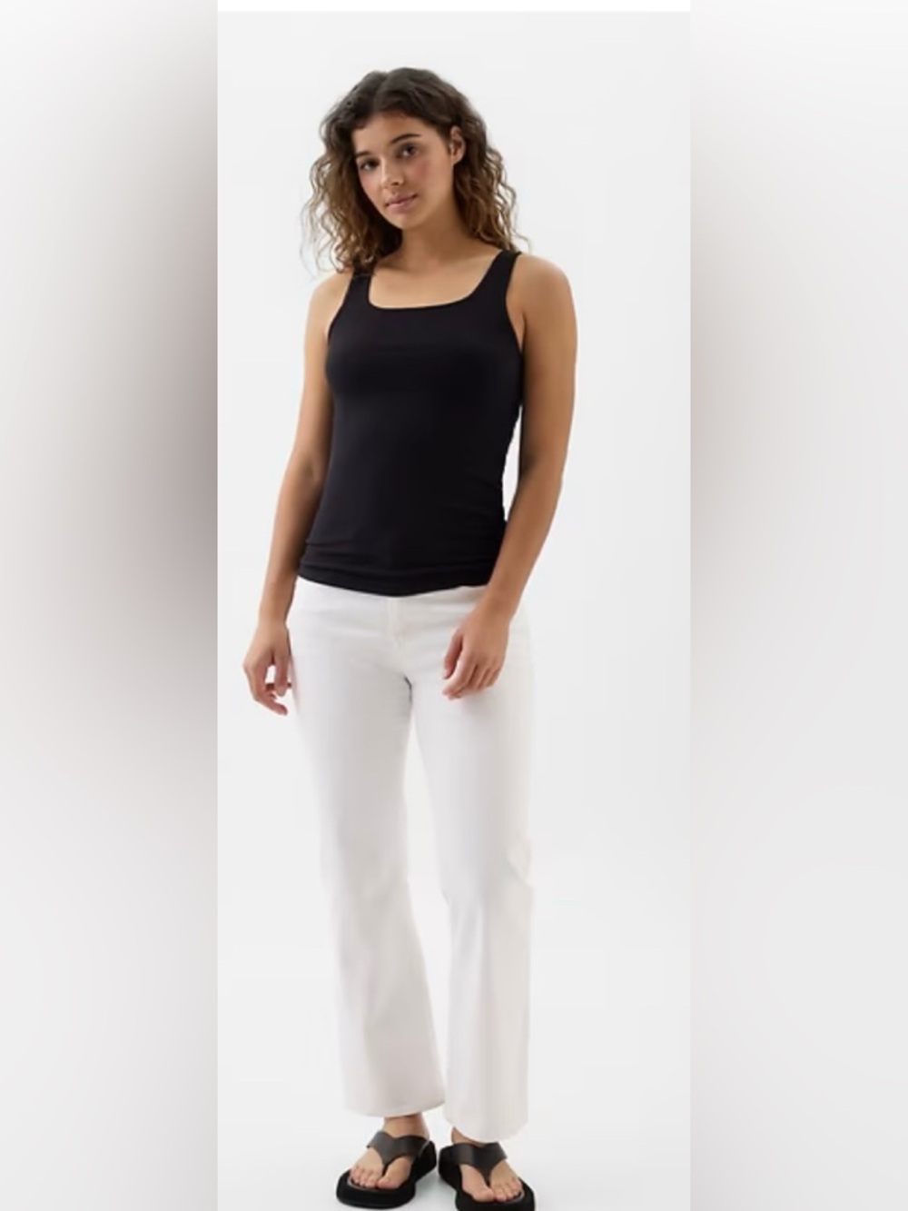 NWT Women’s Gap Black Ribbed Tank Top XL - Picture 3 of 4
